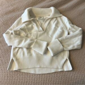 Abercrombie White Collared Sweater